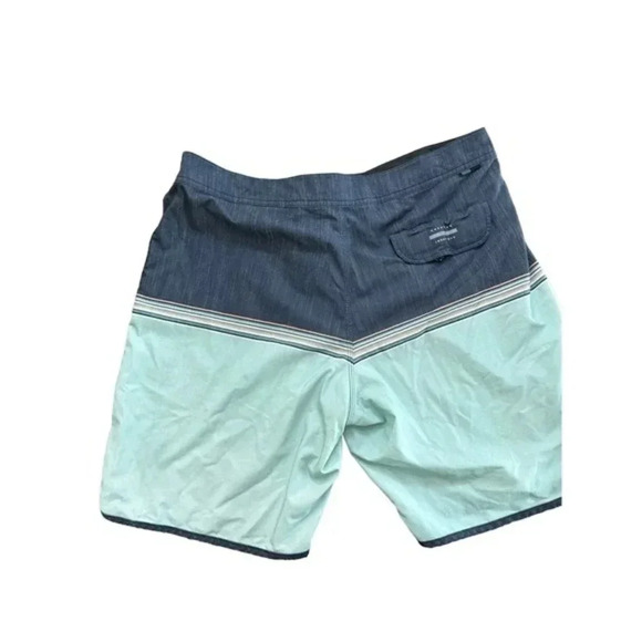 Vissla Mens Stretch Elastic Drawcord Waist Board Shorts‎ Blue Green Size 36 - Picture 3 of 5